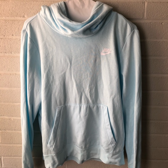 Nike Tops - 💎Ice Blue Nike Cowl-Neck Hoodie